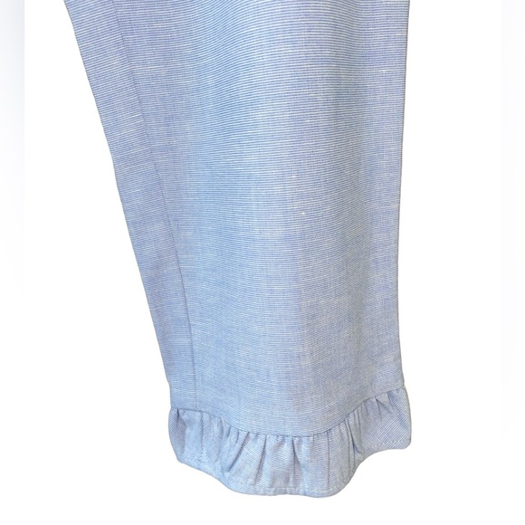 NWT Loft Blue Ruffle Hem Cropped Ankle Pants Size 6P Petite - Picture 7 of 12